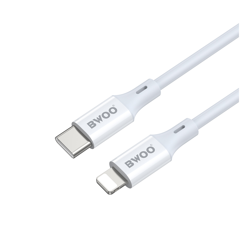 BWOO Cable USB-C - Lightning 2m 27W ABS + TPE white – 2