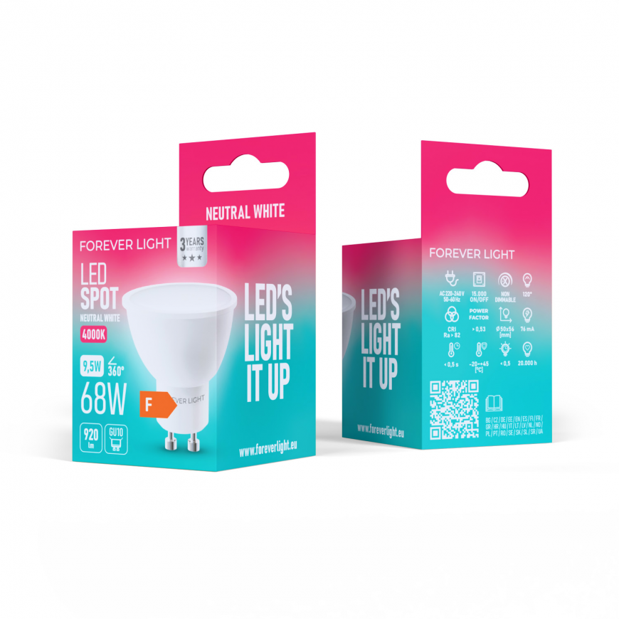 Forever Light LED Bulb GU10 9.5W 920lm 4000K class F – 2