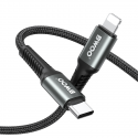 BWOO Braided Cable USB-C - Lightning 2m 30W black BWOO Braided Cable USB-C - Lightning 2m 30W black
