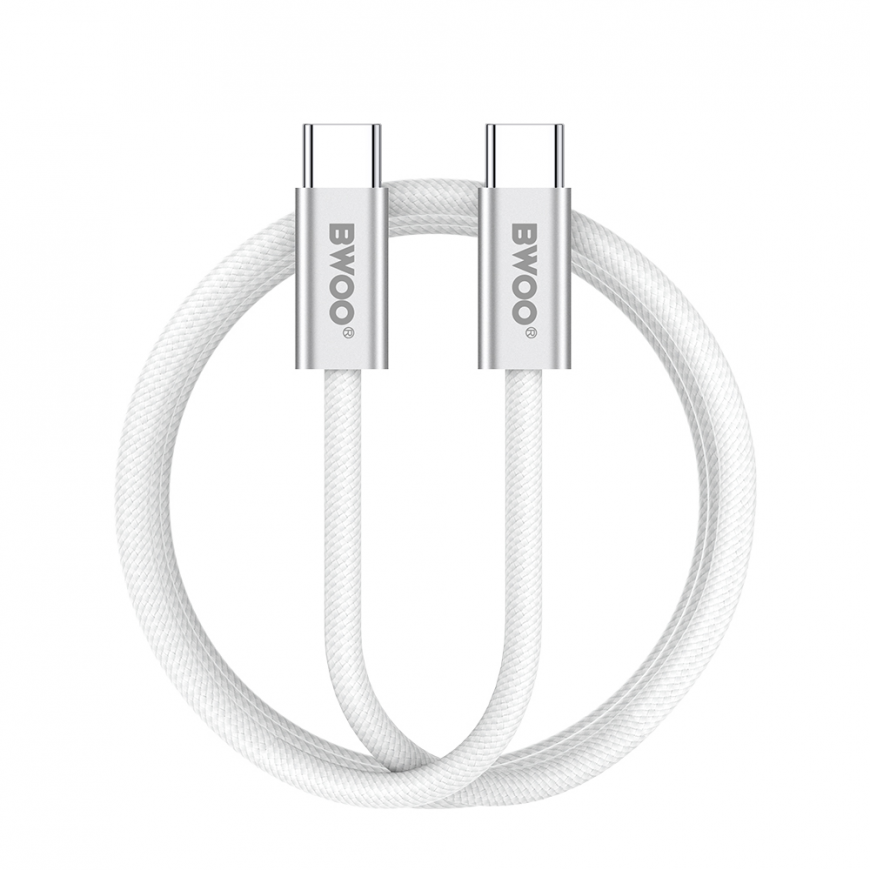 BWOO 240W braided cable USB-C - USB-C BO-X317C-C 1m white