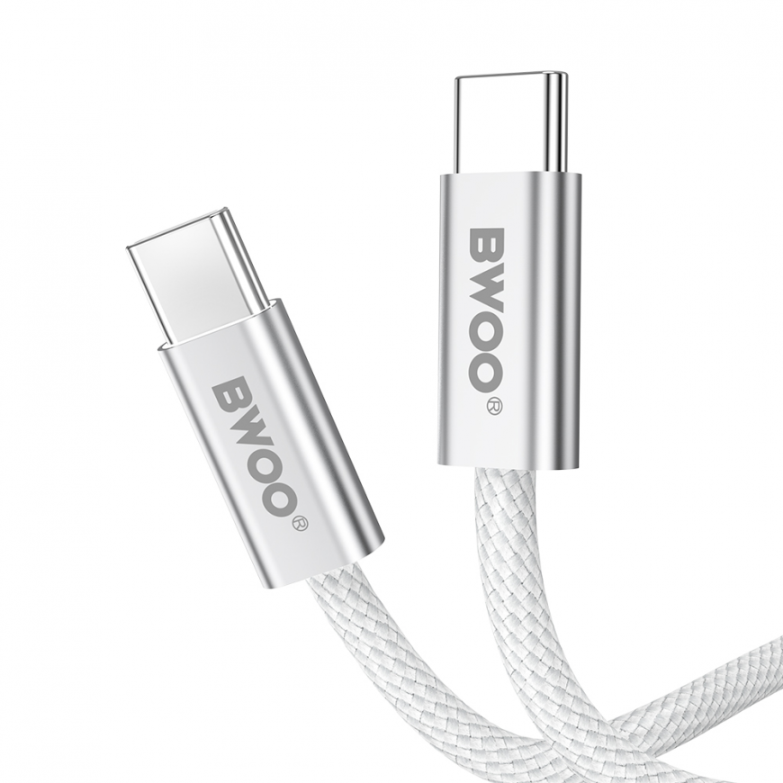 BWOO 240W braided cable USB-C - USB-C BO-X317C-C 1m white – 3