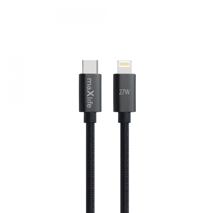 Maxlife MXUC-12 cable USB-C - Lightning 2,0 m 27W black