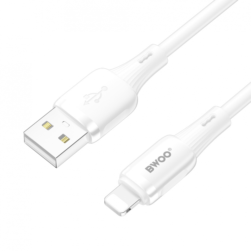 BWOO 3A silicone cable X329L USB-C - Lightning 3A 1m white – 2
