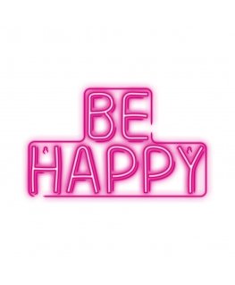 Forever Light Neon PLEXI LED BE HAPPY pink NNE10 Dekoratiivne valguskuju