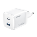 BWOO GaN wall charger CDA224 QC 70W 1 x USB 1 x USB-C, white BWOO GaN wall charger CDA224 QC 70W 1 x USB 1 x USB-C, white