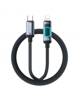 BWOO X324CL braided fast charging cable with light display PD 27