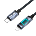 BWOO X324CL braided fast charging cable with light display PD 27