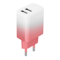 Setty charger 2x USB 18W LSIG-AA-20 white-pink gradient Setty charger 2x USB 18W LSIG-AA-20 white-pink gradient