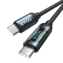 BWOO Braided Cable USB-C - USB-C 1m 60W with animated lighting b BWOO Braided Cable USB-C - USB-C 1m 60W with animated lighting b