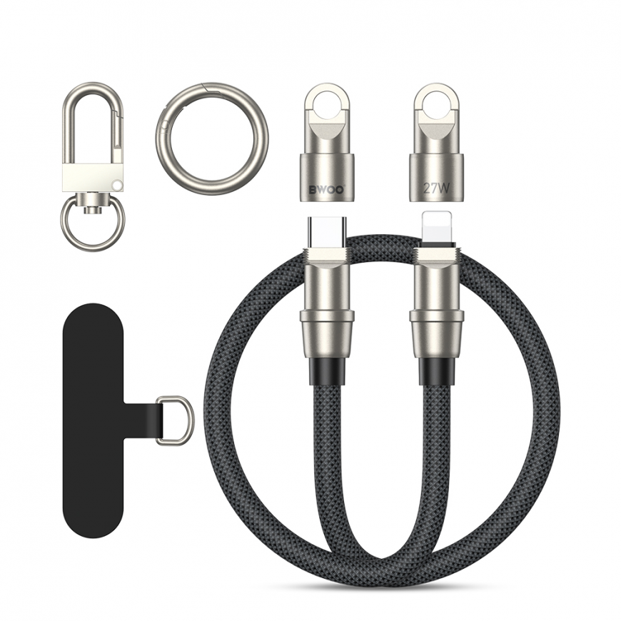 BWOO Lanyard Cable USB-C - Lightning 1.2m 27W with strap – 2