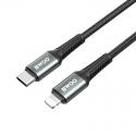 BWOO Braided Cable USB-C - Lightning 3m 30W black BWOO Braided Cable USB-C - Lightning 3m 30W black