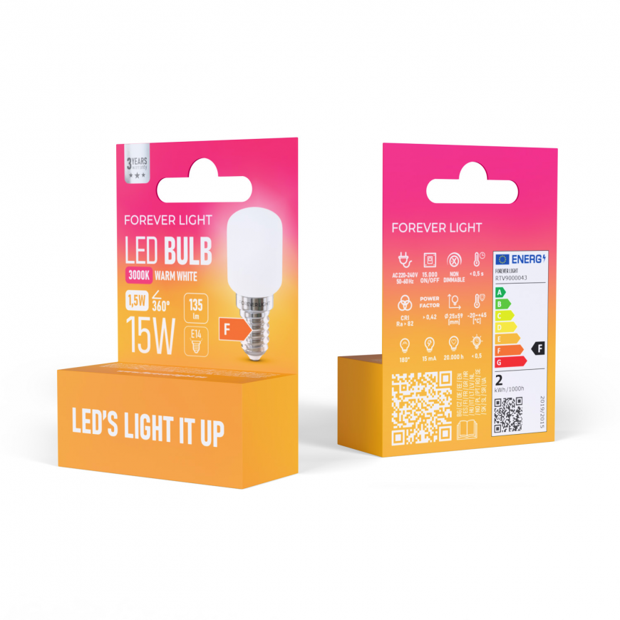 Forever Light LED Bulb E14 T26 1.5W 135lm 3000K class F – 2