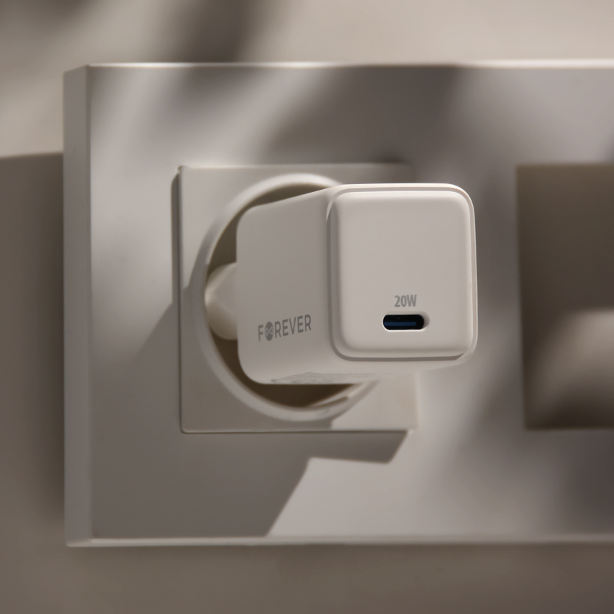Forever TC-08-20C GaN PD QC charger 1x USB-C 20W white – 3