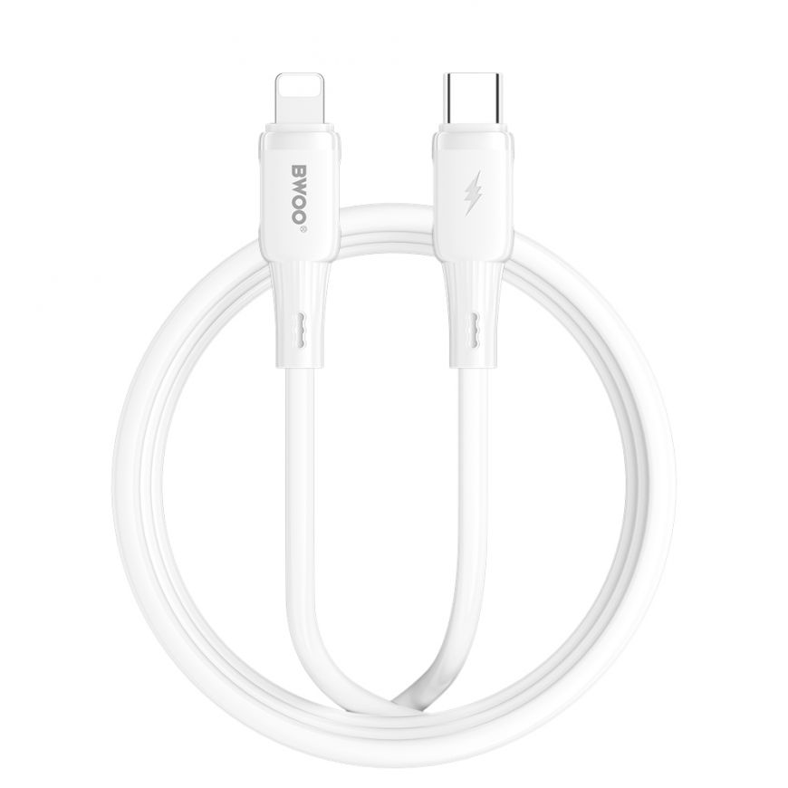 BWOO silicone cable X329CL 27W USB-C - Lightning 1m white