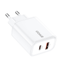 BWOO CDA207 PD 36W wall charger 1x USB-A + USB-C port white BWOO CDA207 PD 36W wall charger 1x USB-A + USB-C port white