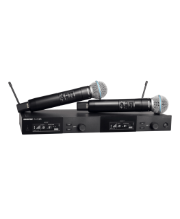 Shure SLXD24DE/B58-G59 - kaksikanavainen digitaalinen langaton järjestelmä, jossa on kaksi lähetintä/kätkkämikrofonia