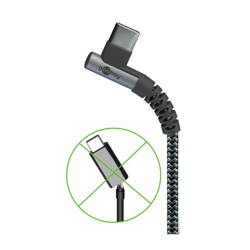 Goobay 64657 USB kabelis USB 2.0 2 m USB C USB A Melns, Pelēks – 3