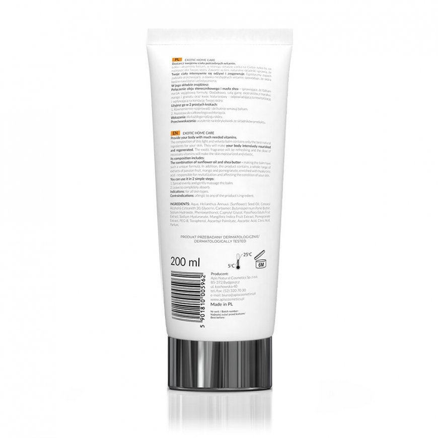 Activeshop Apis exotic home care eksoottinen elinvoimaa edistävä vartalovoide 200 ml