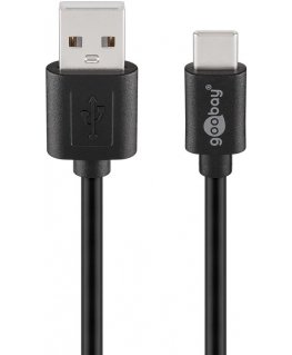 Goobay 55468 USB-kaapeli USB 2.0 1,8 m USB C USB A musta