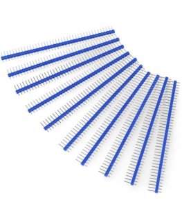 Tiesi auksinių kaiščių 1x40 connector with 2.54mm pitch - blue - 10 pcs - justPi