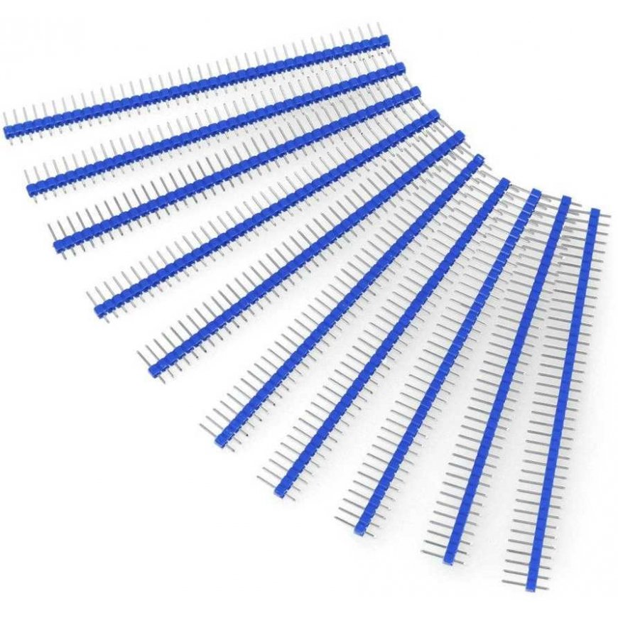 Tiesi auksinių kaiščių 1x40 ühendus 2.54mm rastriga - sinine - 10 tk - justPi
