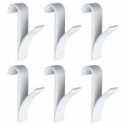 Bathroom Solutions Towel Hook, available in a pack of 4 (chrome color) or 6 (white or clear colors), WENKO.