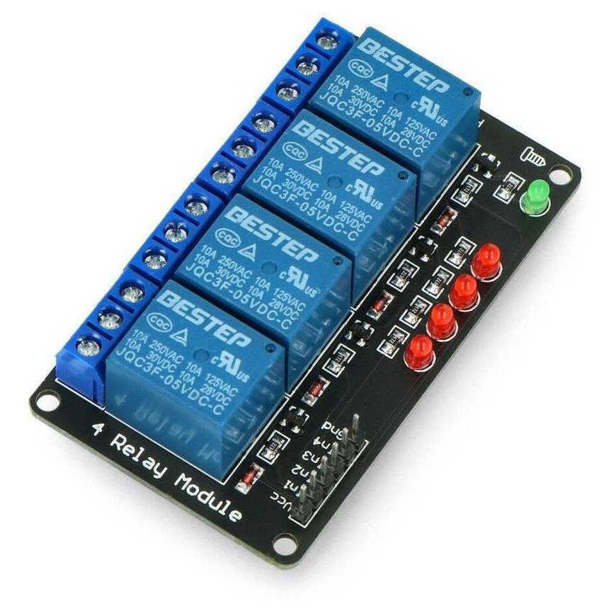OEM Relay Module 4 Channels - 10A/250VAC Contacts - 5V Coil