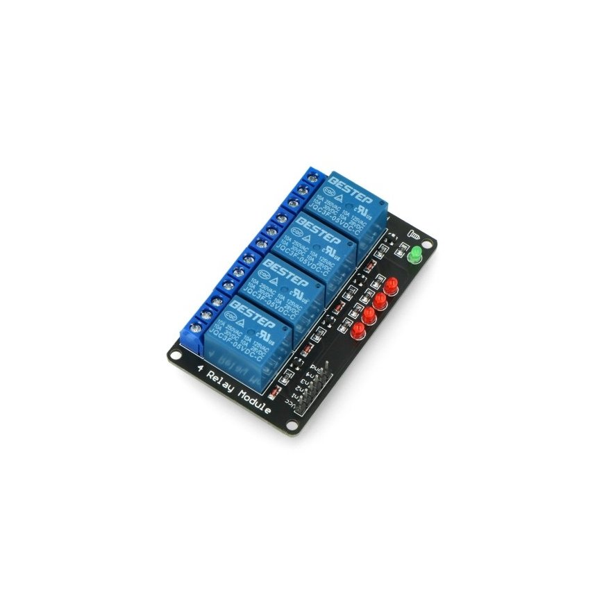 OEM Relay Module 4 Channels - 10A/250VAC Contacts - 5V Coil – 2