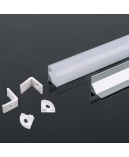 LED juostas profils V-TAC, alumīnijs, 2000x15.8x15.8mm, baltā krāsā.