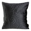Eurofirany RIA4 Samettipäällinen tyyny, tikattu perinteisellä ompelutekniikalla lehtikuvioilla, 45X45 cm, väri: musta Eurofirany RIA4 Samettipäällinen tyyny, tikattu perinteisellä ompelutekniikalla lehtikuvioilla, 45X45 cm, väri: musta