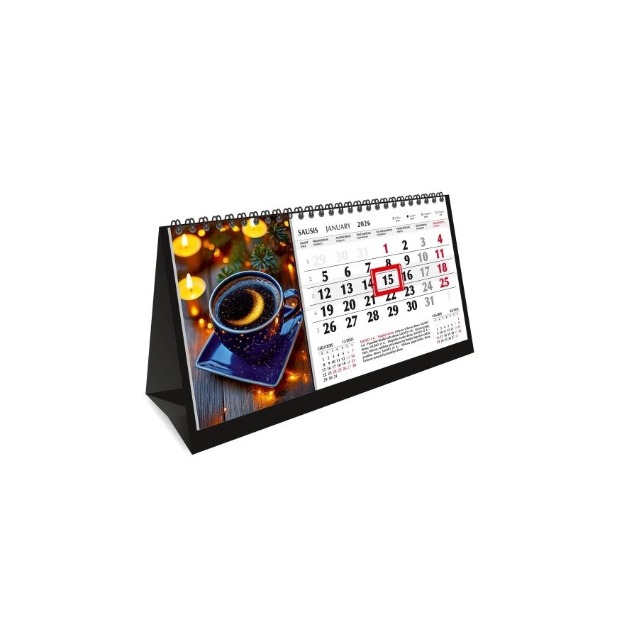 Mobile Serviss kolmenealine laudakalender AURA LT 2026 – 2
