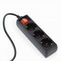 Gembird EG-PSU3-01 jatkojohto 0,6 m 3 AC-pistorasia(a) Sisätila musta