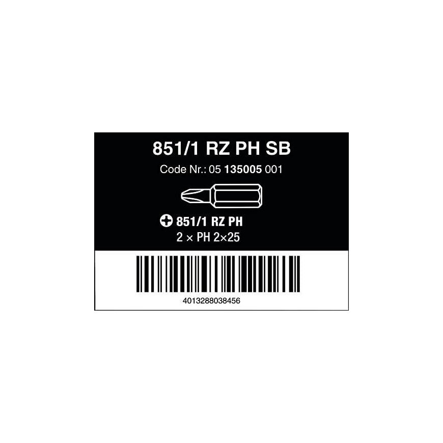 Wera 851/1 RZ bits for drywall screws PH 2 x 25mm, 2 pieces, in blister pack – 2