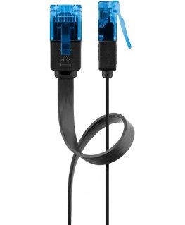 Goobay CAT 6A Flat Patch Cable U/UTP, black, 7m