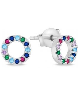 Brilio Silver Shiny Silver Earrings with Hoop EA102WRBW