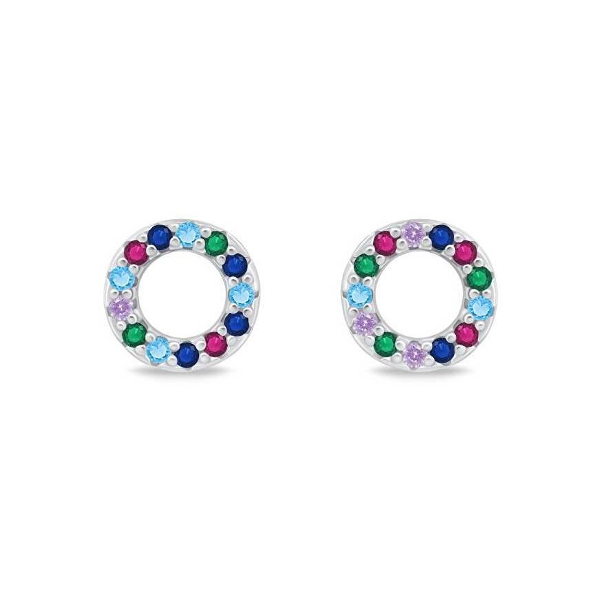 Brilio Silver Shiny Silver Earrings with Hoop EA102WRBW – 2