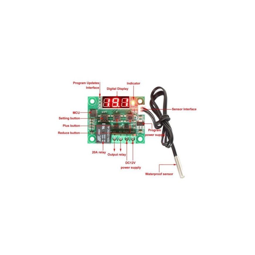 Oem W1209 1 Channel Relay Module with Temperature Sensor - thermostat – 2