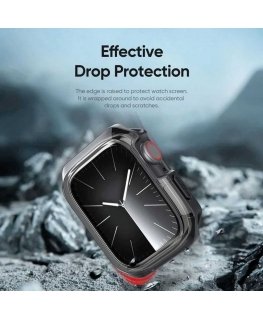 DUX DUCIS TAMO -kotelo Apple Watch sarja 10 46 mm, läpinäkyvä mustalla värillä.