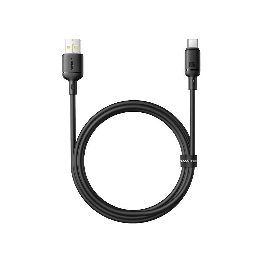 Baseus Silky Type-C Şrj Kbl 100W 1m -Syh USB-kaabel USB A USB C Must