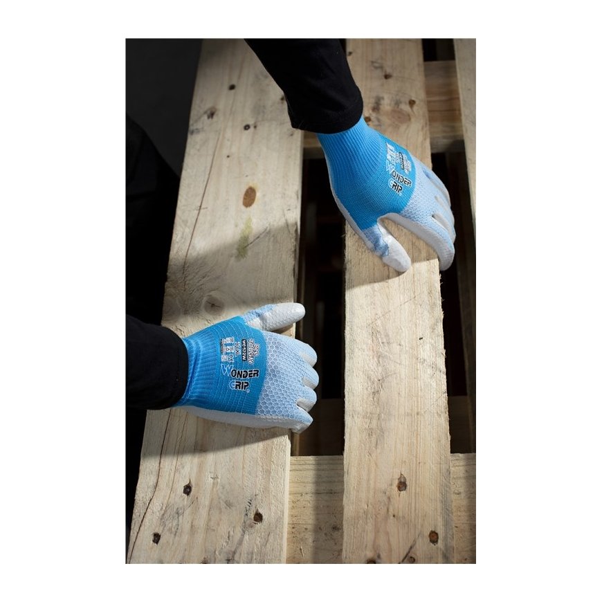 Wonder Grip WG-522W Workshop gloves Blue, White Nitrile foam, Polyester 1 pc(s) – 3