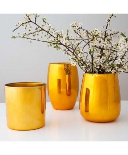 Ваза из стекла Gold Deco 20 см AMBITION