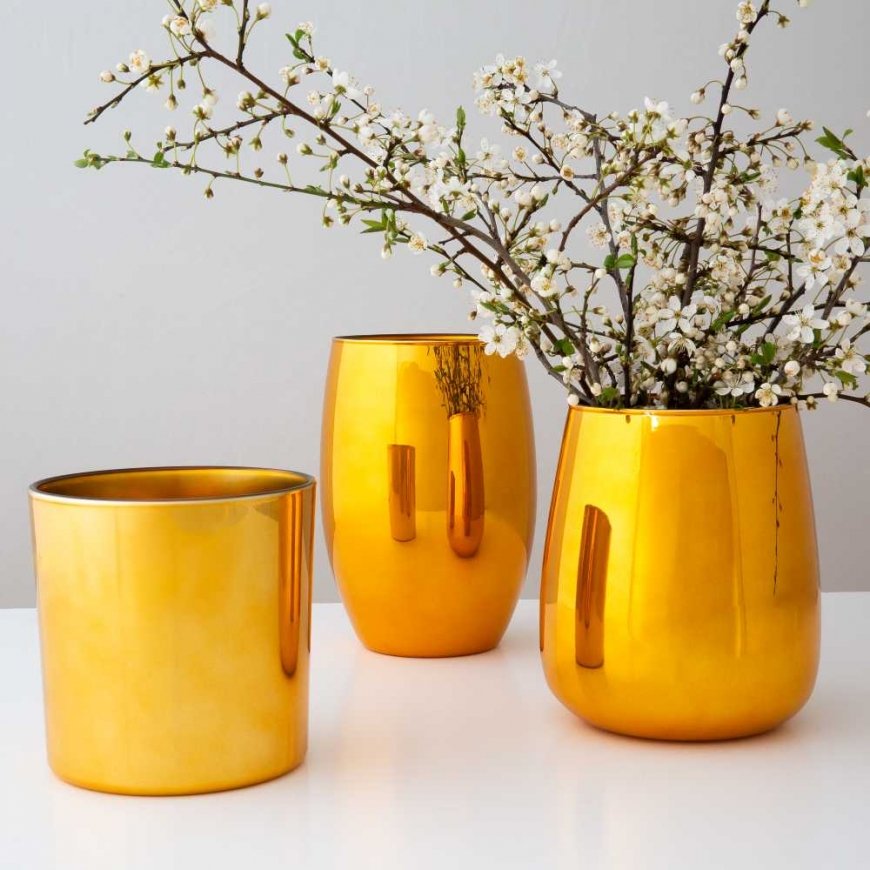 Gold Deco klaasist vaas 20cm AMBITION