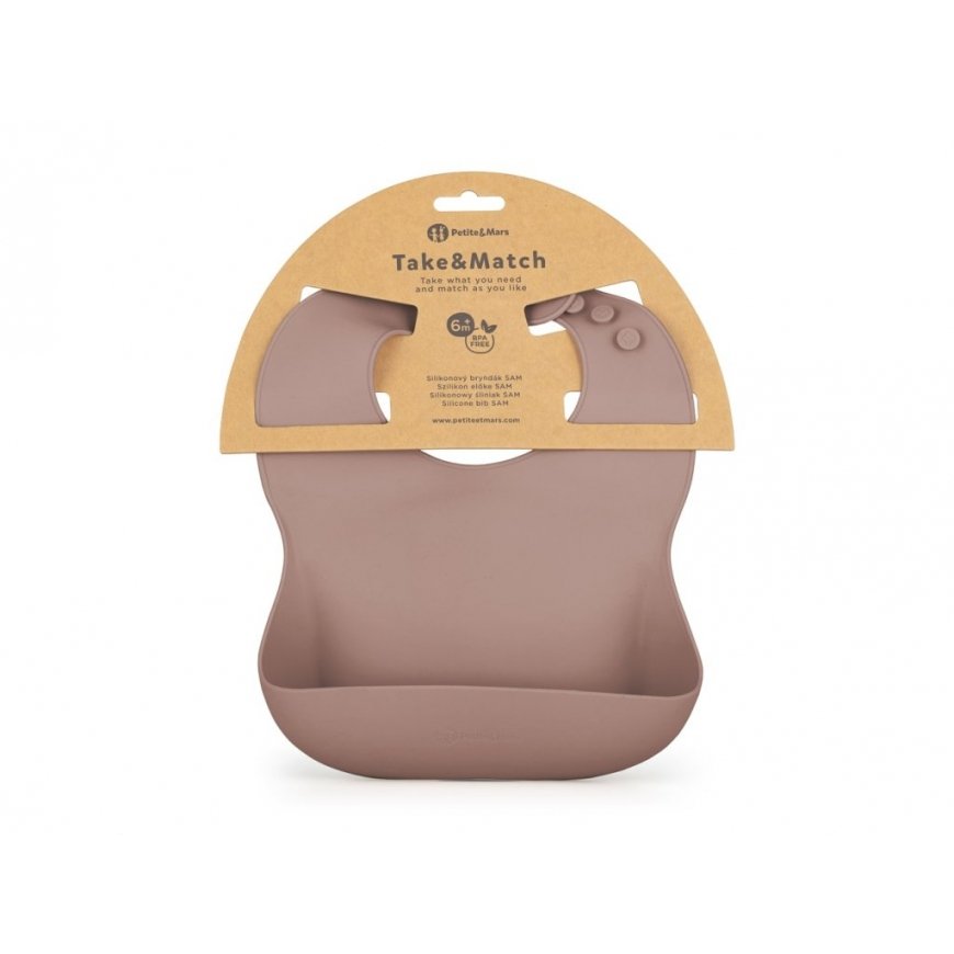 Petite&Mars Sam - silicone bib | Velvet Latte