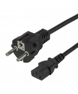 Deltaco 1902304 кабель питания Черный 3 m CEE7/7 IEC C13