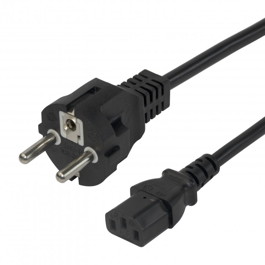 Deltaco 1902304 power cable Black 3 m CEE7/7 IEC C13