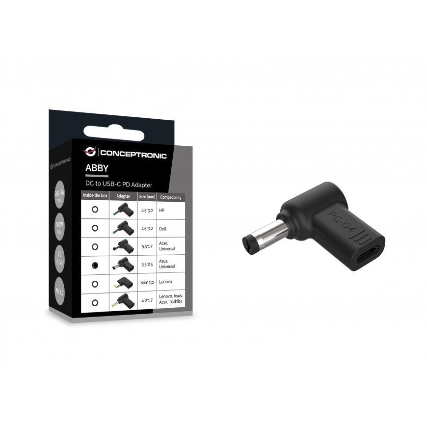 Conceptronic ABBY15PC04 kannettavan tietokoneen lisävaruste Kannettavan tietokoneen virtajohdon pää – 2