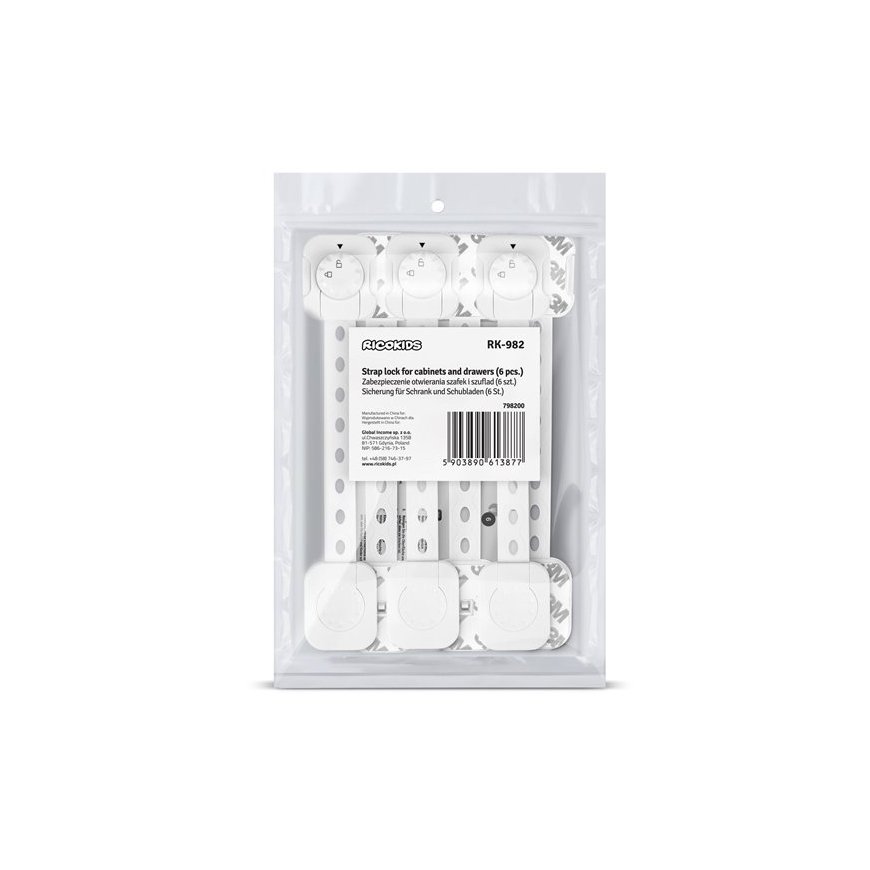 Ricokids 798200 kapisakmene lukustamine, 6 tk, valge – 2