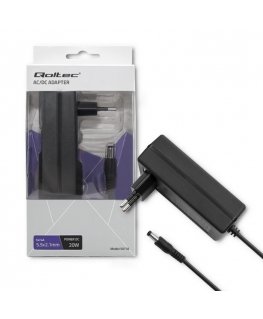 Qoltec 50778 toiteadapter ja vaheldi Hoonesisene 20 W Must