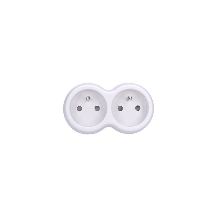 Solight hub, 2x 10A, white-gray – 2