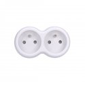 Solight centrmezgls, 2x 10A, balts-pelēks